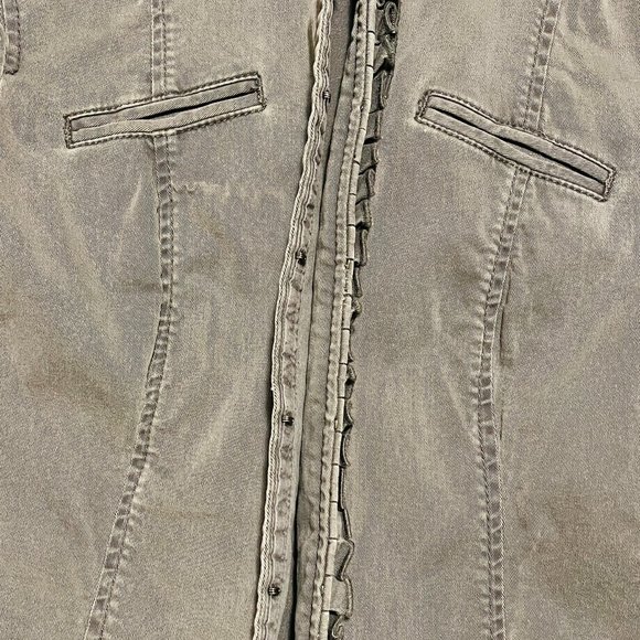 Esprit Grey Soft Demin Jacket with Hook Closure and Zip Sleeve Details - Picture 9 of 13